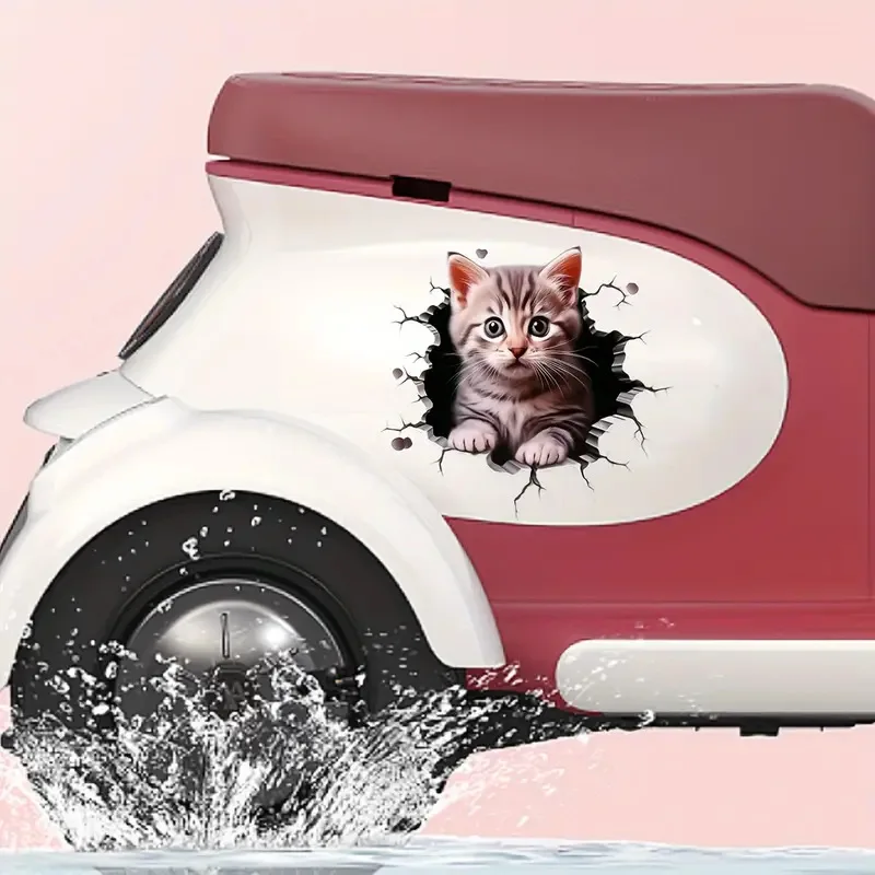 3D Car Motor Sticker Cute Cat Cat Personalised Block Body Scratch Auto Motorbike SUV Window Laptop Universal Decoration Decals image 3