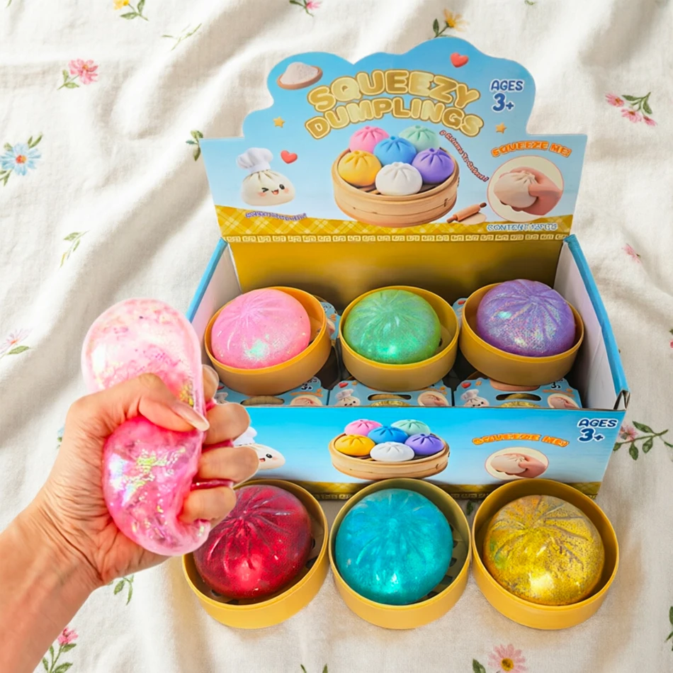 Pelotas Antiestrés de Dumplings Coloridos, Reutilizables, de Alta Elasticidad, Juguetes de Descompresión, Decoración para el Hogar, Regalo de Cumpleaños Original