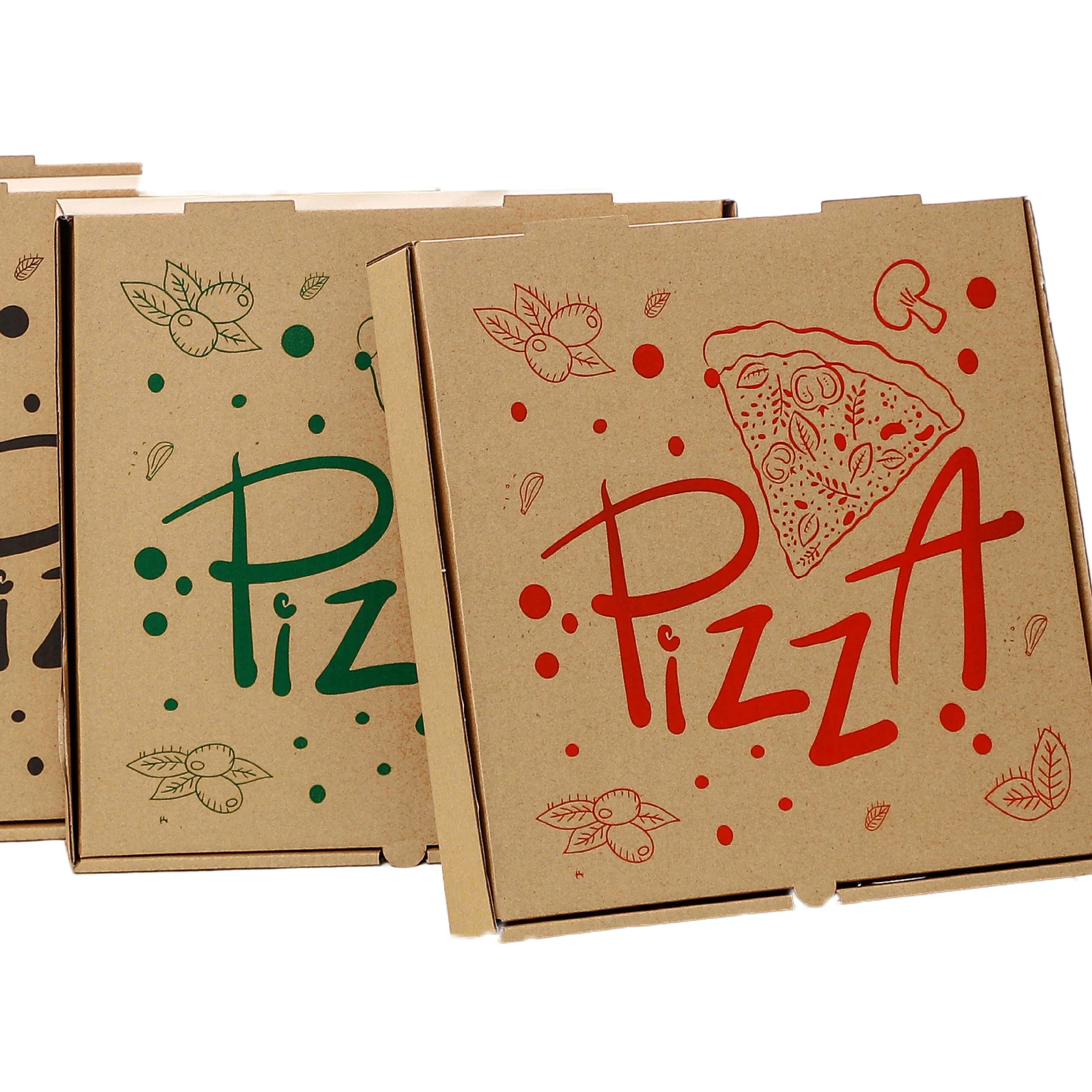 500pcs 1000pcs Manufacturer-customized Pizza Boxes Thick Corrugated Pizza Boxes, Takeaway Baking Boxes with Custom Logos