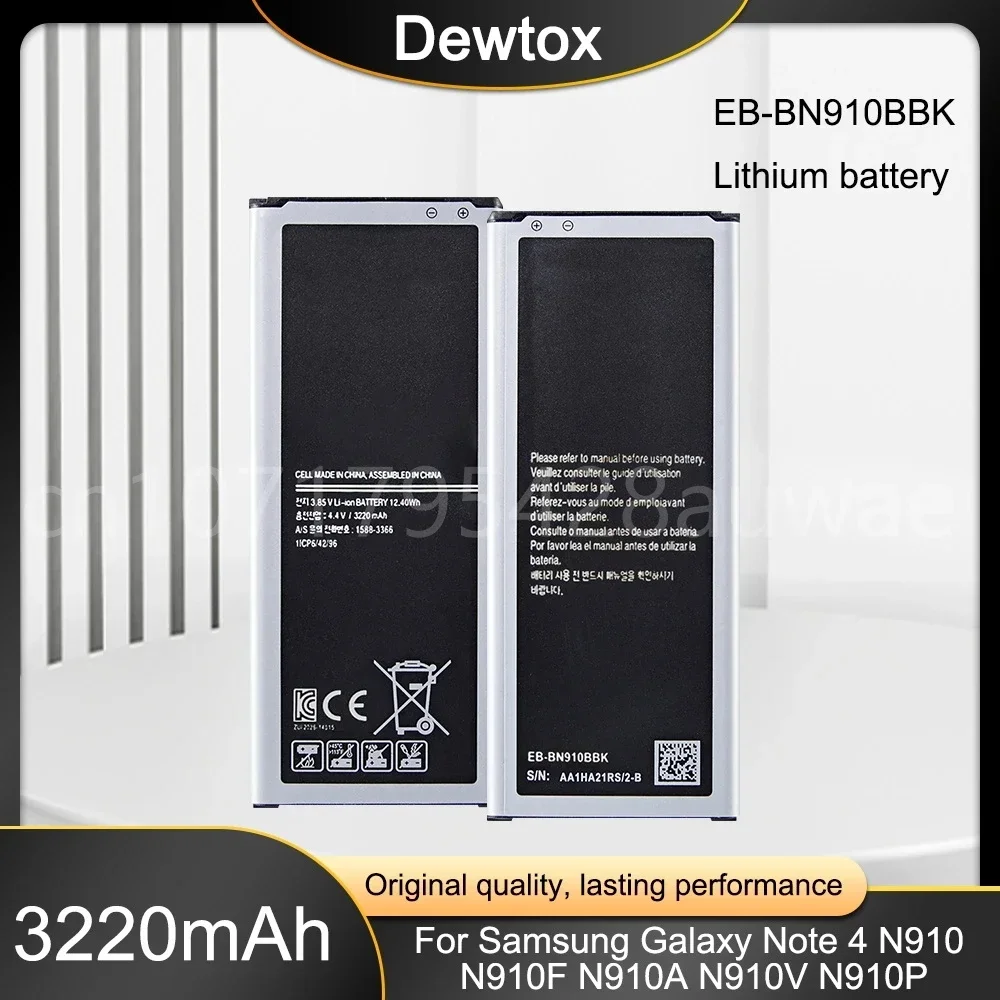 Orginal EB-BN910BBE EB-BN910BBK EB-BN910BBC EB-BN910BBU 3220mAh Battery for Samsung Galaxy Note 4 N910 N910A/V/P NO NFC