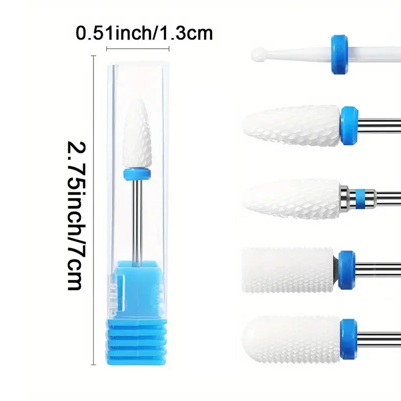 5 pz/set punte per unghie in carburo di ceramica al tungsteno per trapano elettrico strumenti per Pedicure per Manicure accessori per trapano per unghie