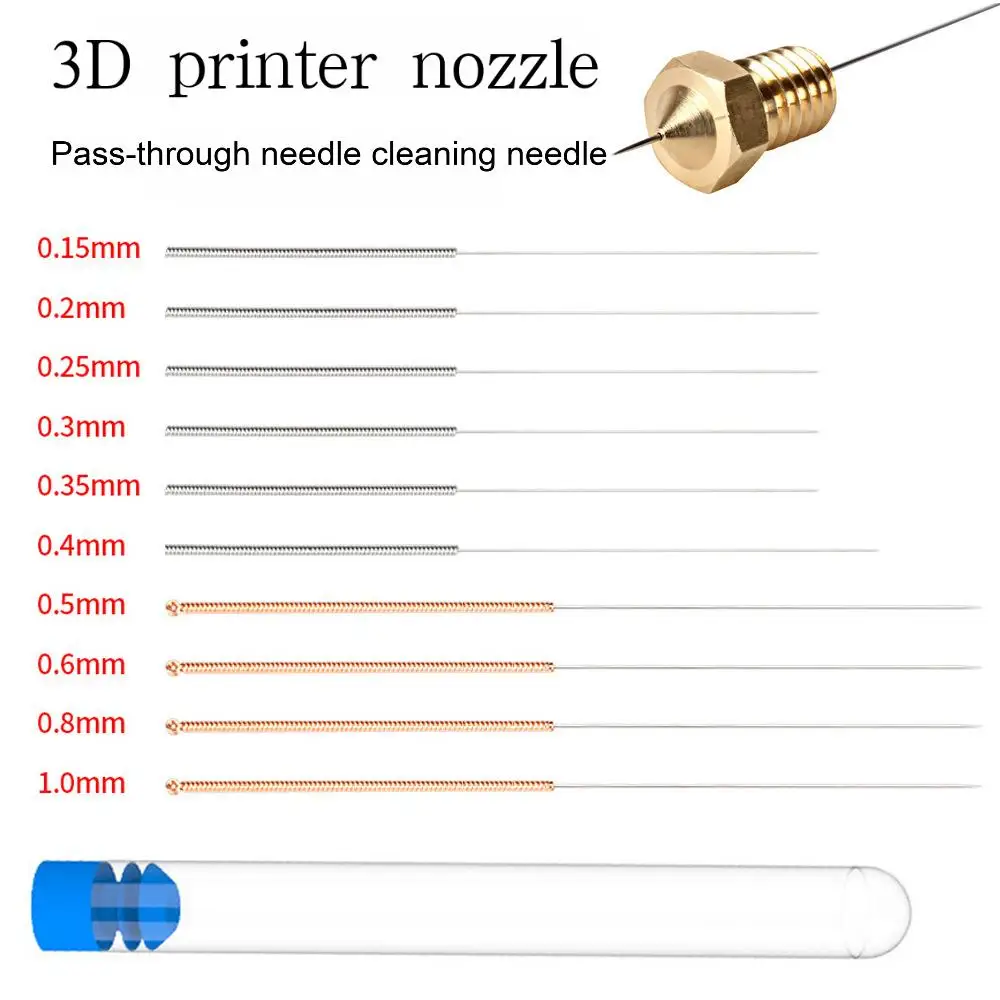 Stainless Steel 0.4mm Nozzle Cleaning Kit, Unclog Drill Bits for FDM 3D Printer Hotend Maintenance