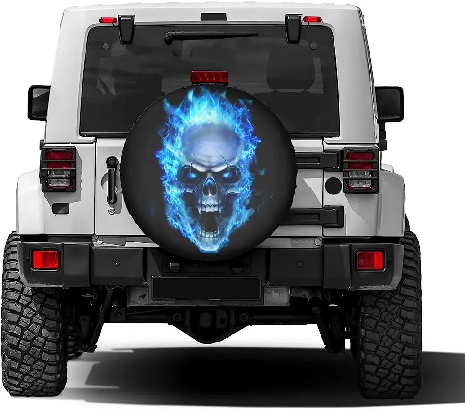 

Cubierta neumático repuesto con calavera fuego azul, cubiertas universales para neumáticos a prueba intemperie y polvo, apta