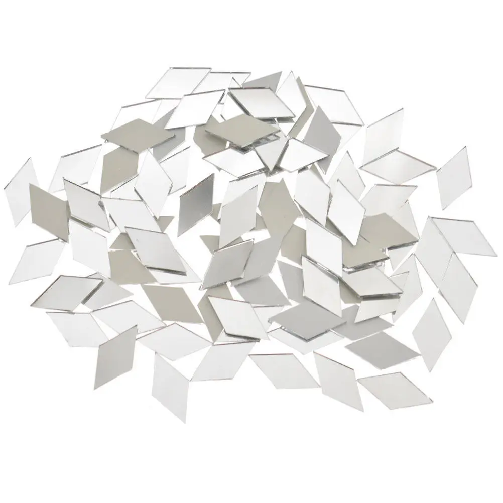 

200Pcs Self Adhesive Rhombus Mirror Tiles Mini Mosaic for DIY Crafts Wall Art Home Decor Disco Ball Shimmering Acrylic Mirror