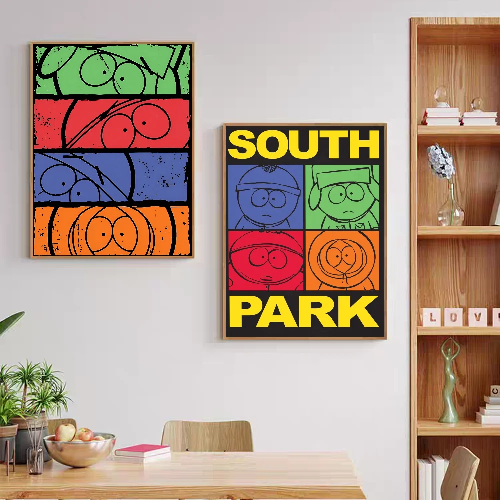 Cartoon-SouthparkS Self-adhesive Classic Anime Poster Waterproof Paper Sticker Coffee House Bar Room Wall Decor