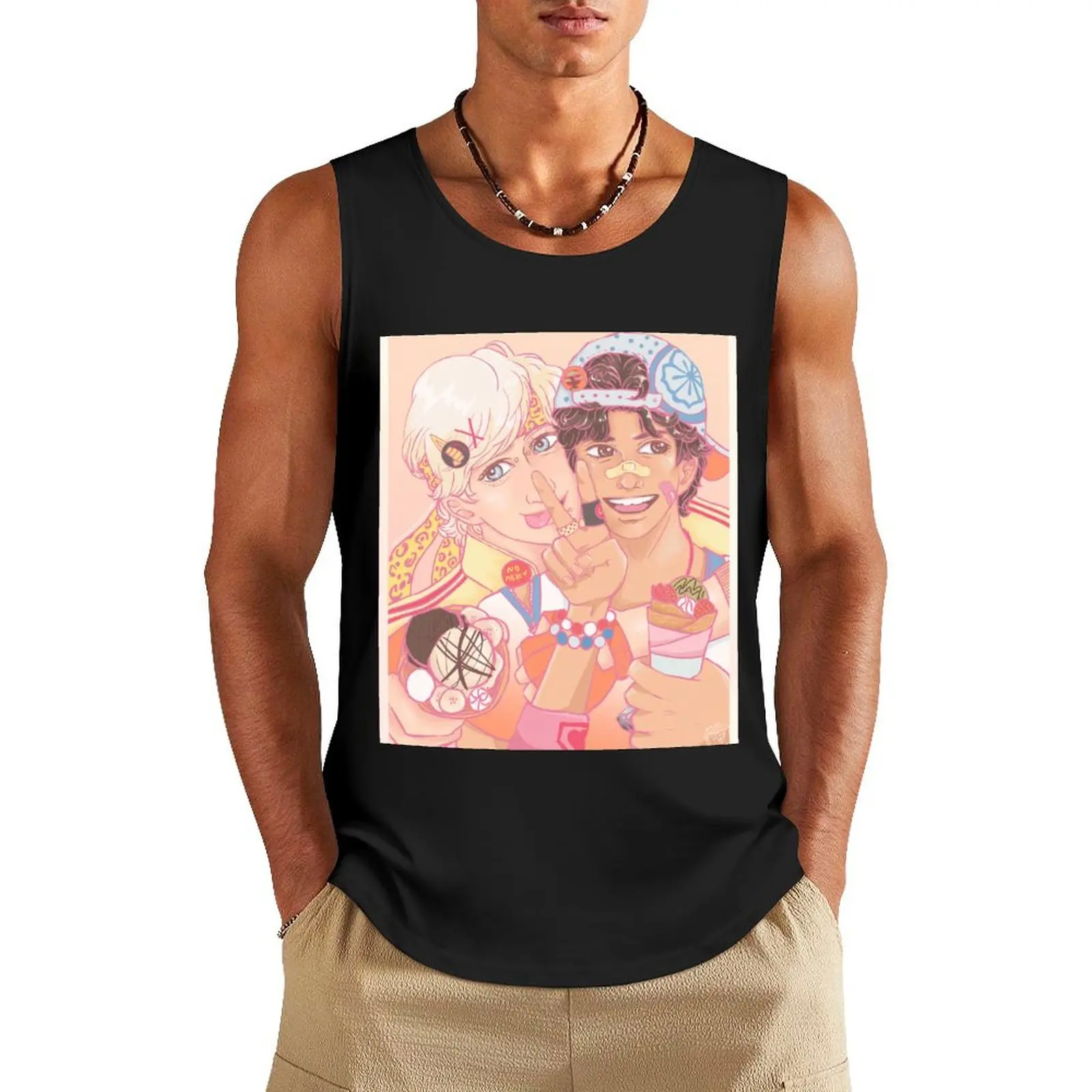 

LawRusso AU 2000s Harajuku edition Tank Top Short sleeve Man gym clothes