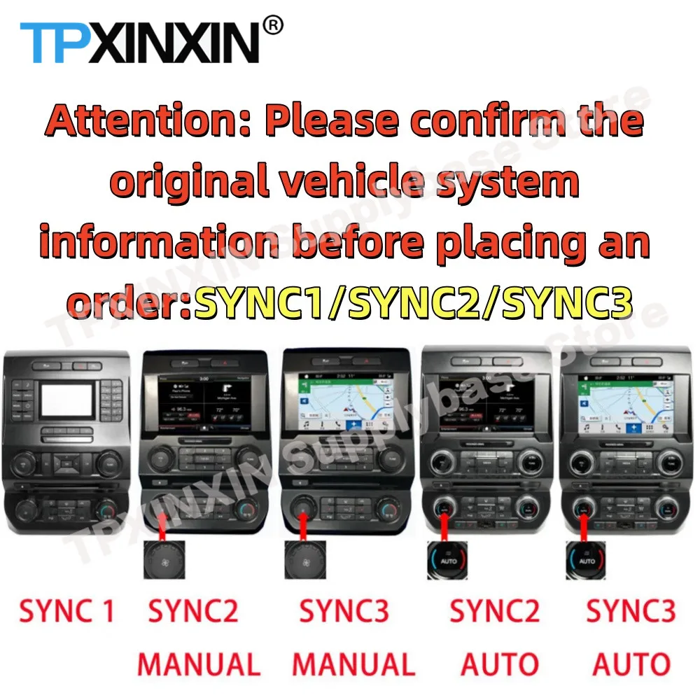 

14,4-дюймовый 8-ядерный автомобильный радиоприемник Qualcomm Android 13 для Ford F150 2013 2014 GPS Navi Мультимедийный авто Carplay Стереоприемник Head Un