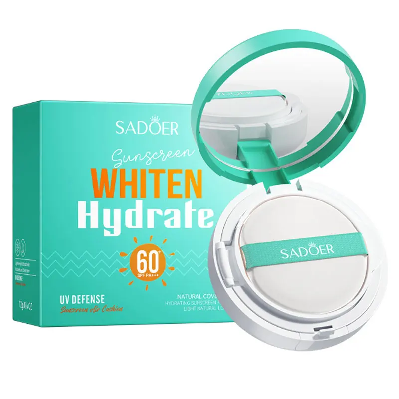 Sunscreen SADOER Whitening Hydrating Air Cushion Isolation Concealer Anti-UV Sunscreen Air Cushion Cream SPF60+