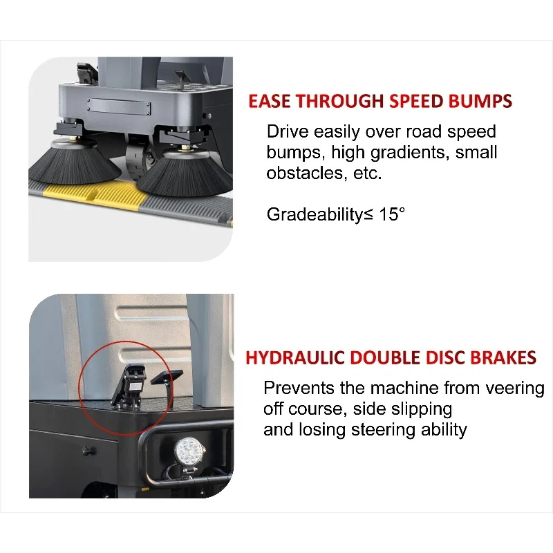 Commercial Exquisite Craftsmanship New Designed Automatic Industrial Ride on Electrical Street Road Floor Sweeper Machine