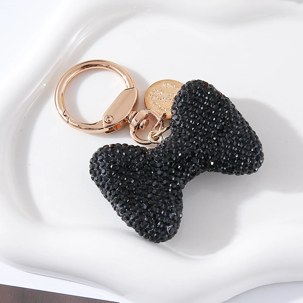 سلسلة مفاتيح كاملة على شكل فيونكة من الطين الكريستالي - سيارة أنيقة، حقيبة، هدية زينة ساحرة للمحفظة #5