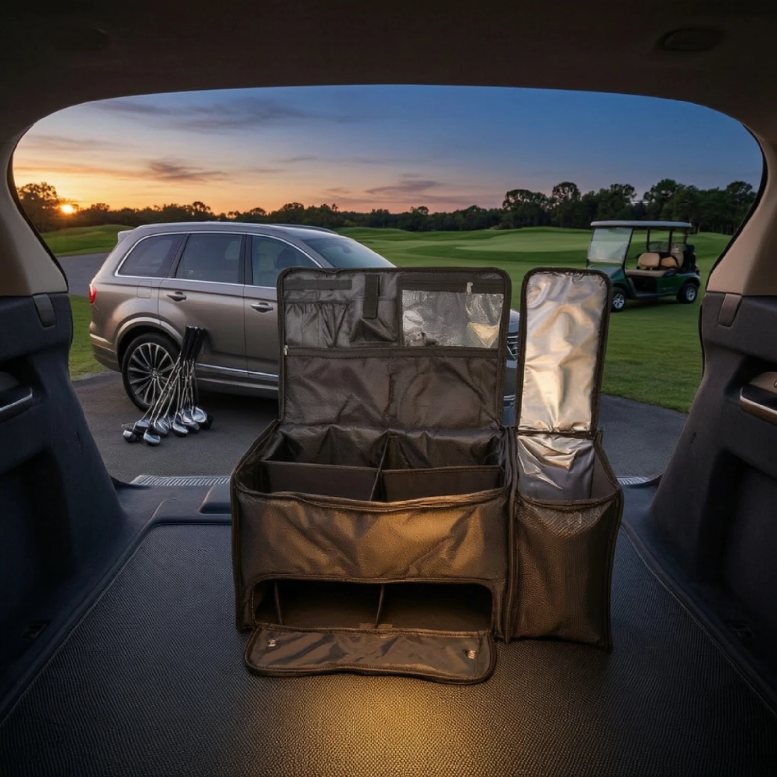 Golf Trunk Organizer Sturdy Golf Storage Bag Portable Reinforced for Golfers, Travel