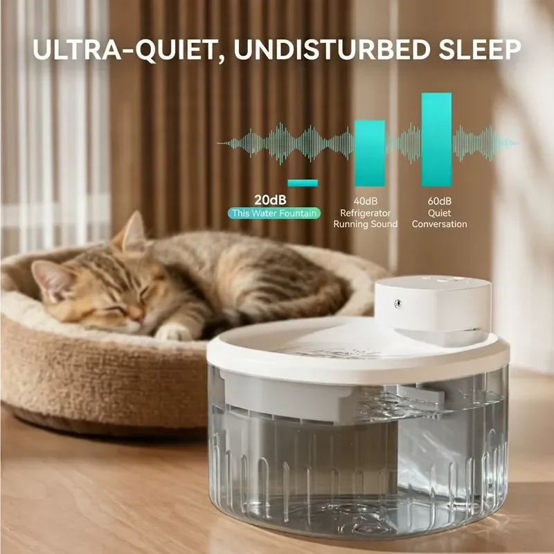 Automatic Pet Water Fountain with Deep Filtration System Double Circulation Fresh Water Dispenser for Cats and Dogs Daily