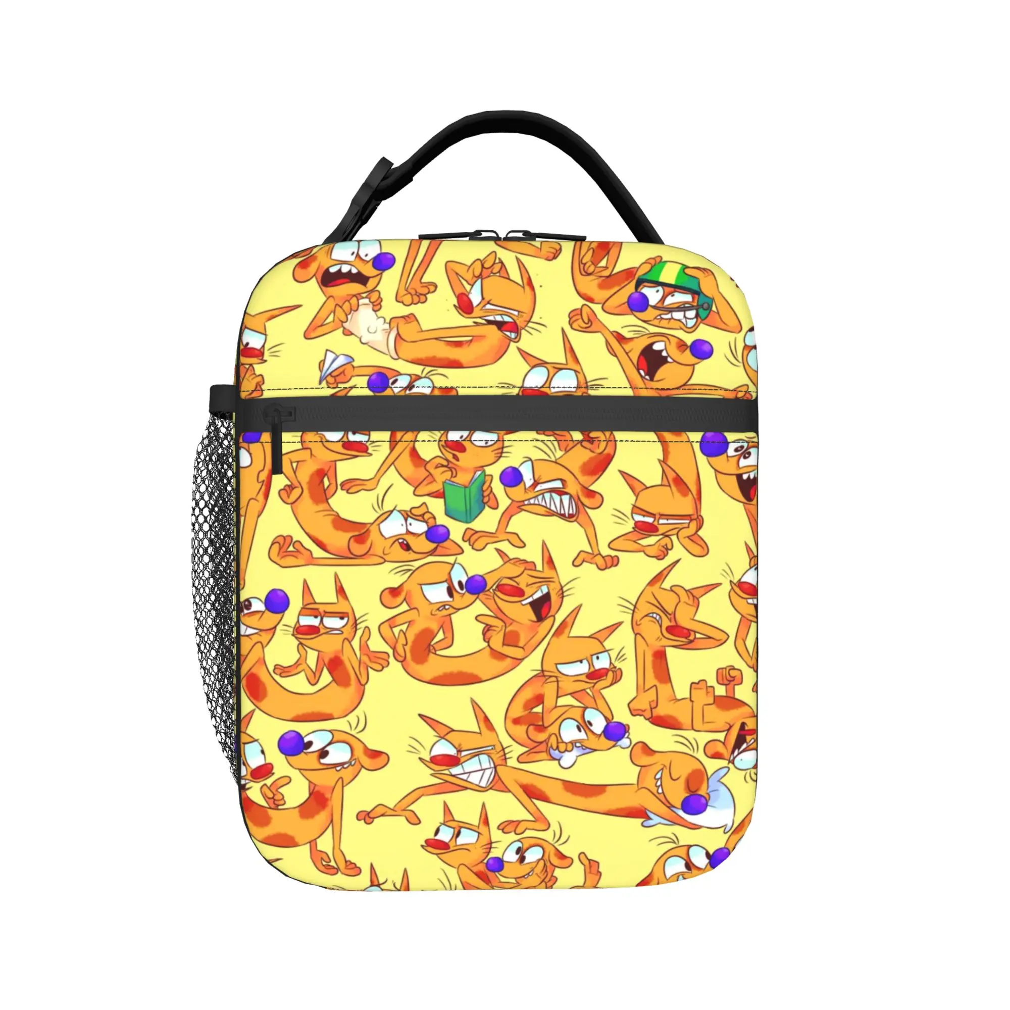  Duo Rucksack Ren & Stimpy  Merch Insulated Lunch Bag For Outdoor  Food Storage Bag Reusable Cooler Thermal Bento Box