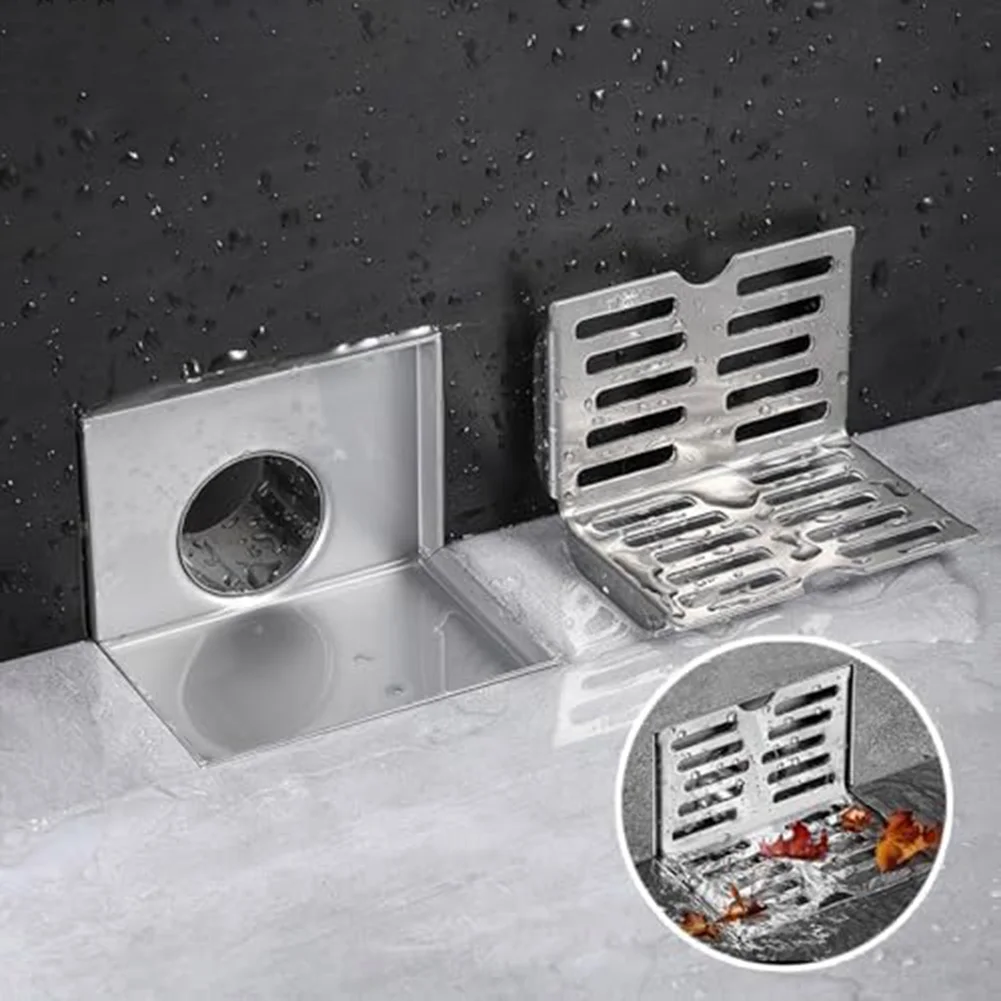 

Нержавеющая сталь 304 L-образный боковой слив 90 градусов Угловой балконный угловой слив 100*77*42 мм/120*87*60 мм/150*133*104 мм Боковой слив