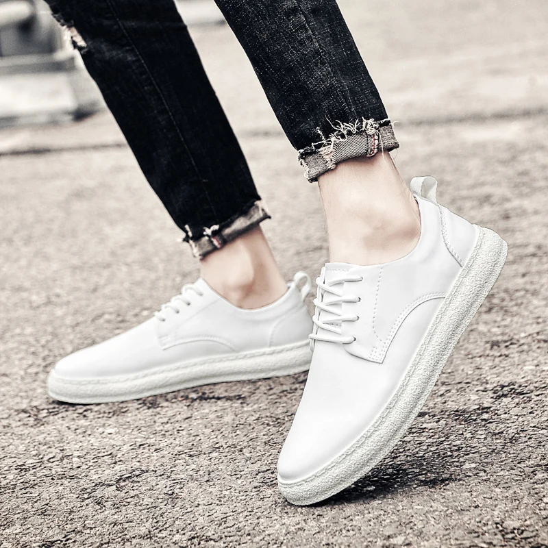 

White men's shoes Minimalist and versatile style design Outdoor leisure street Black adult high-quality Comfortable flat shoes