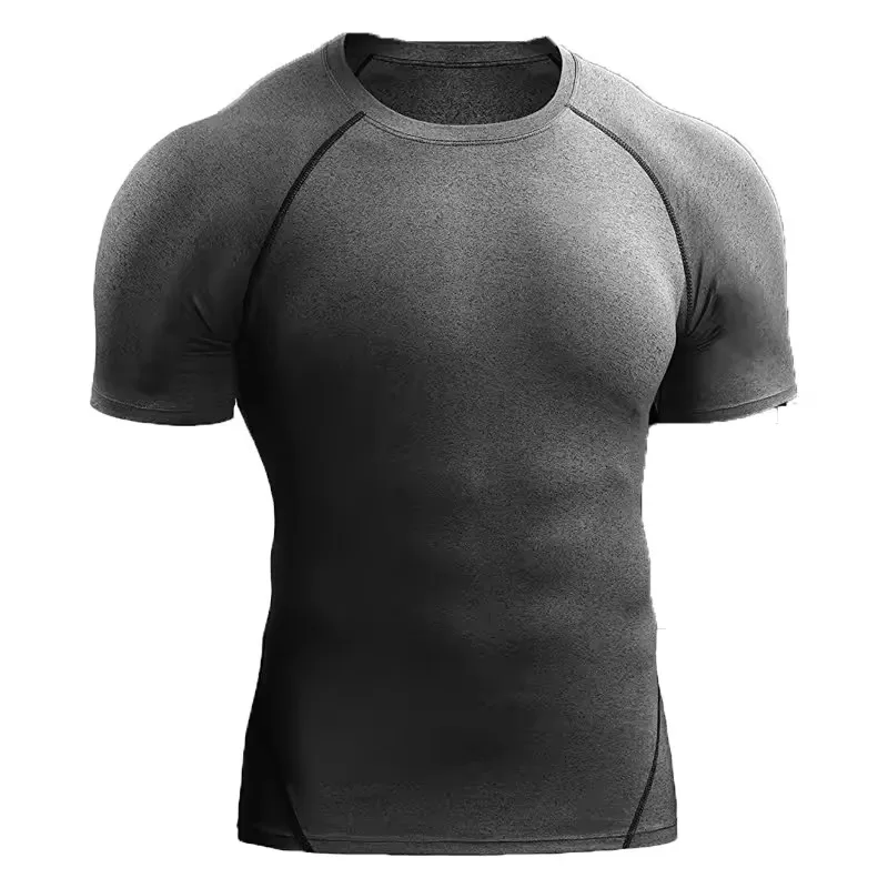 Compressie-T-shirt voor heren Zomersportkleding Hardloop-T-shirt Elastisch Sneldrogend Sporttops Tee Atletische Gym Workout T-shirts Heren