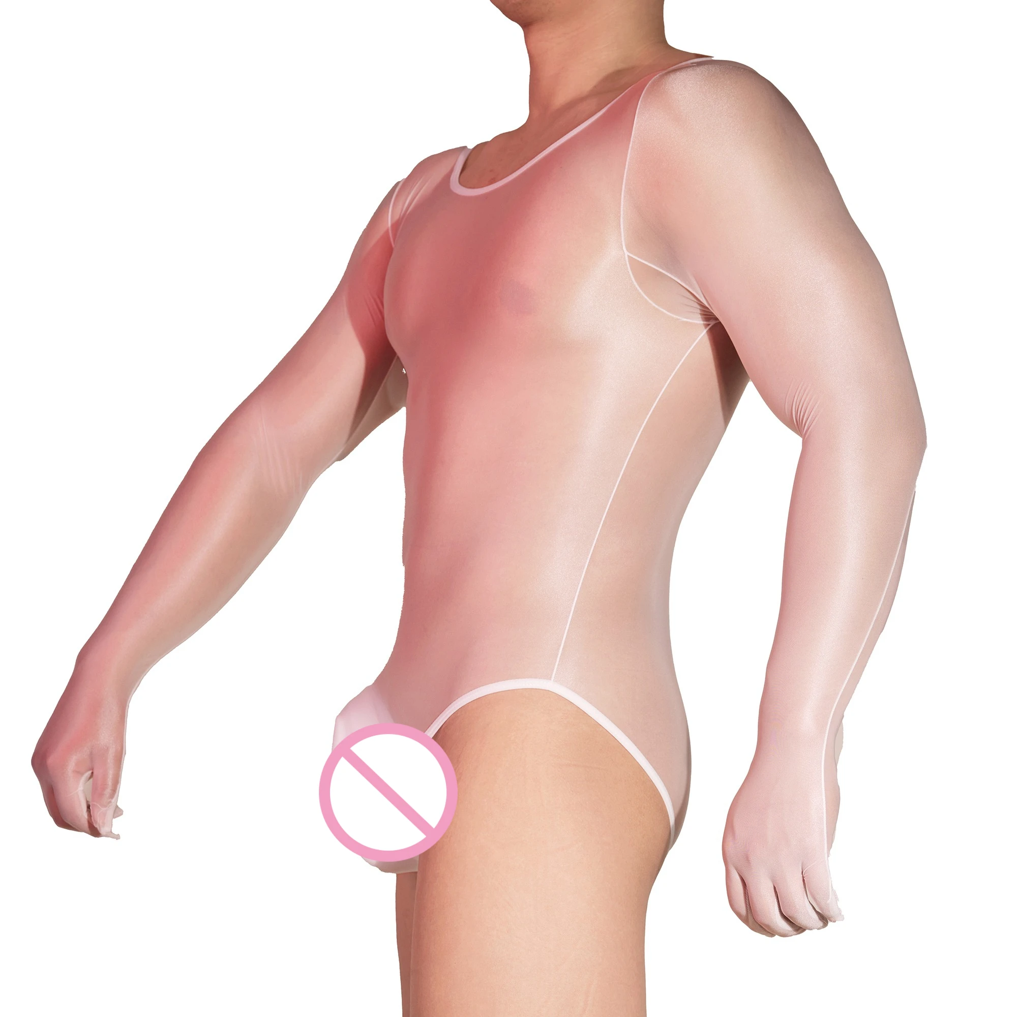 

Mens Sexy One-piece Underwear Elastic Jumpsuit See Through Breathable Ultra-thin Bodysuits Erotic Long Sleeve Sleepwear Leotards