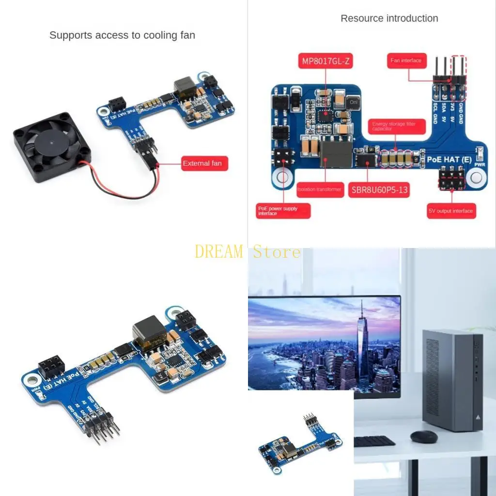 

Power Modules PoE HAT (E) for Raspberry 3B+/4B Board Great for Hobbyists best sale