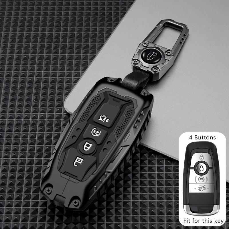 Zinklegierung Silikon Autoschlüsseletui für Ford Ranger Wildtrak Everest Schlüsselanhänger Fernbedienung Abdeckung Tasche Shell Gehäuse Halter Fob Zubehör