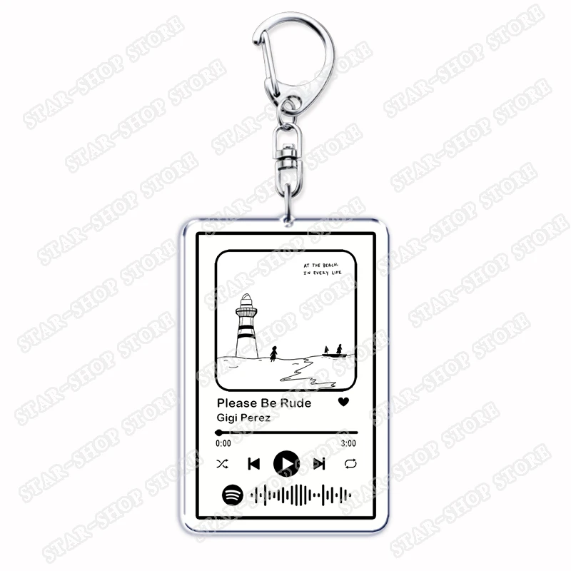 Trendy Singer Keychains for Women Accessories Bag Please Be Rude Sometimes Sailor Song Music Album Code Keying Jewelry Fans Gift