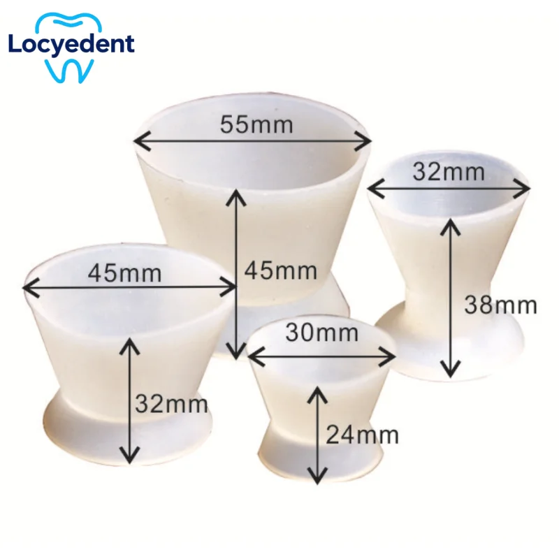 

10pcs Dental Silicone Mixing Bowl Dappen Dishes Transparent for Teeth Whitening Dentist Material Tool