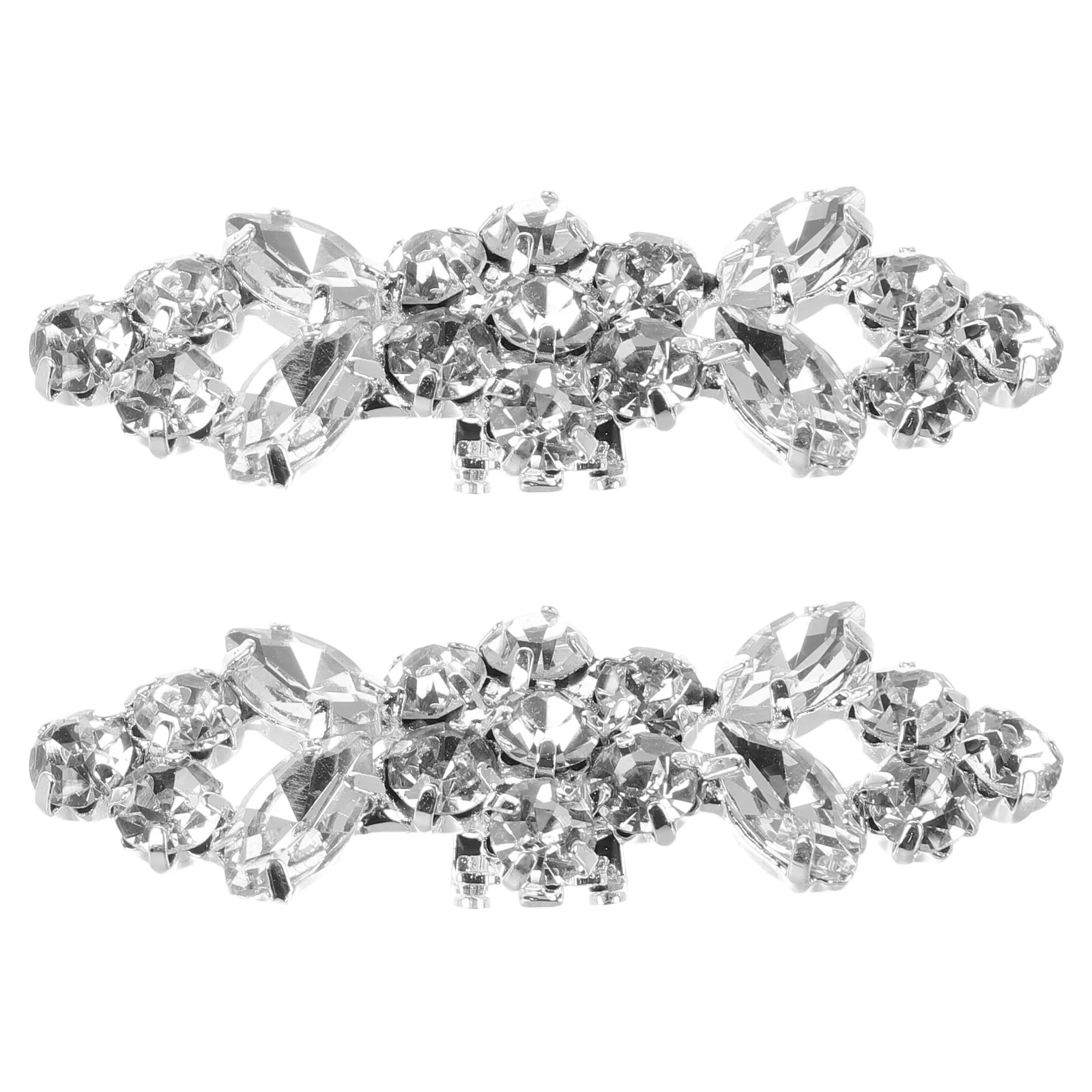 

2 Pcs Rhinestone Shoe Flower Clips for Pumps Rhinestones Charms Buckle Decor Decorative Accessories Buckles Wedding