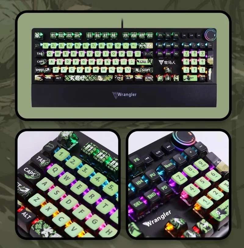 Wrangler Mechanical Keyboard Long Song Chinese Style Theme Wired Mechanical Keyboard Game Specific Esports Typing Computeroffice