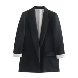 2024 Fashion Women's Clothing Autum New Street Style Versatile Lapel Two-button Loose Suit Street Style Casual Jacket
