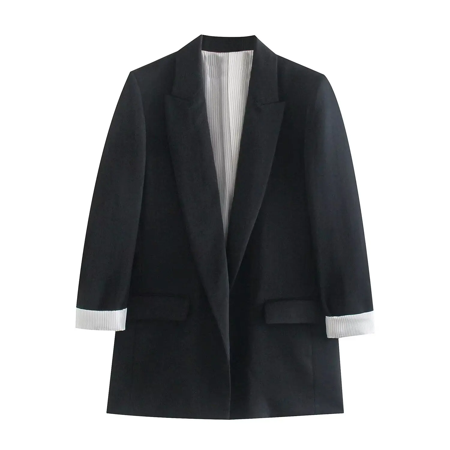 2024 Fashion Women's Clothing Autum New Street Style Versatile Lapel Two-button Loose Suit Street Style Casual Jacket