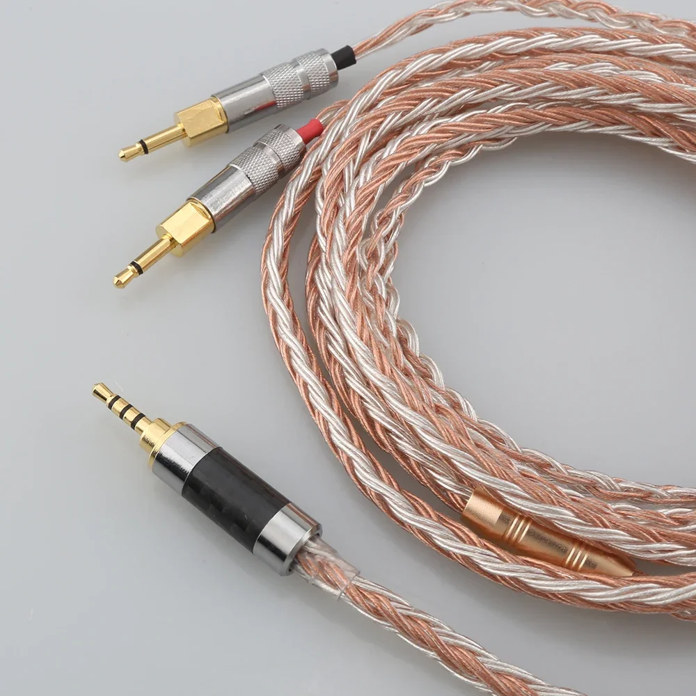 HiFi 3.5mm 2.5mm 4.4mm XLR to Dual 2.5mm 16 Cores OCC Silver Plated Mixed Headphone Cable For hd 700 sennheiser hd700 nw zx300a