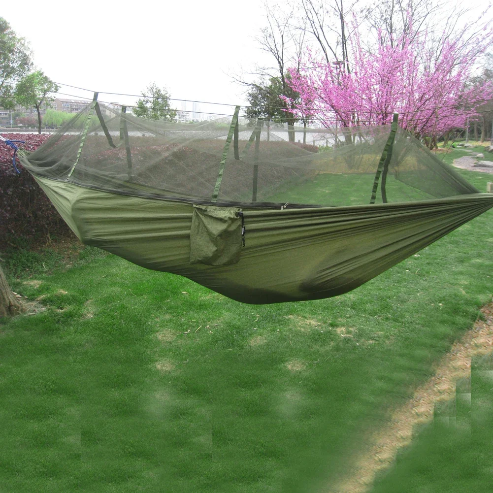 1/2Person Lightweight Camping Hammock Tent Awning Rain Fly Tarp Waterproof Mosquito Net Hammock Canopy 210T Nylon Hammocks