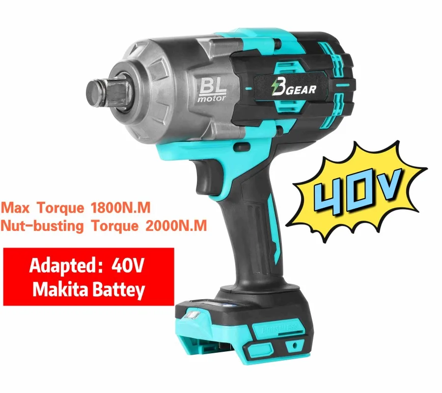 

2100N.M Brushless Cordless Electric Impact Wrench Rechargeable 3/4" Power Tools Compatible Makita 40V Battery