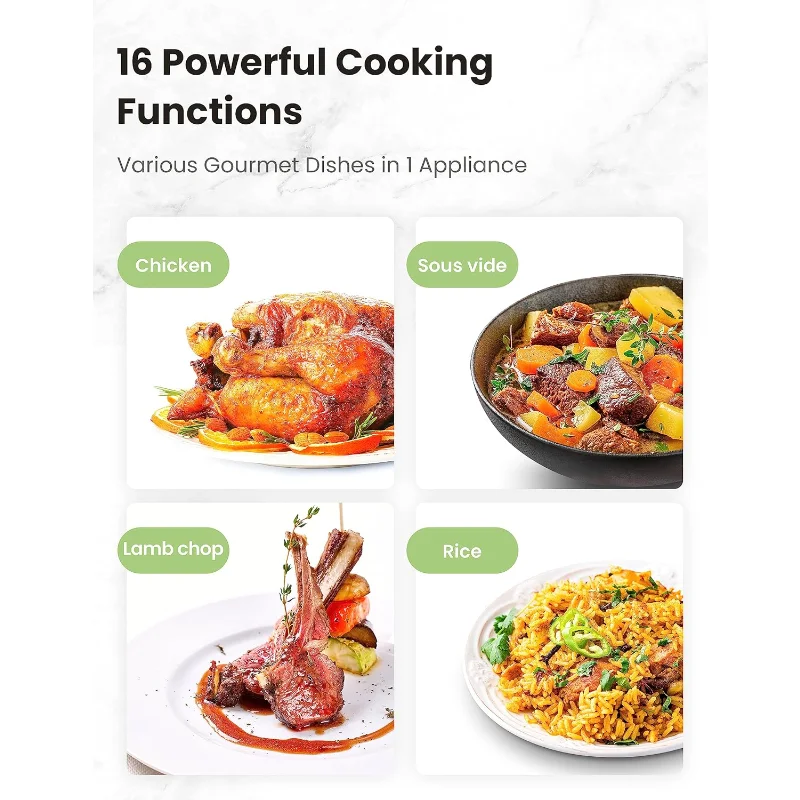 COMFEE’ 16-in-1 8Qt Electric Pressure Cooker, Non-Stick Pot, Yogurt Maker, Rice Cooker Slow Cooker Sauté Steamer Stainless Steel