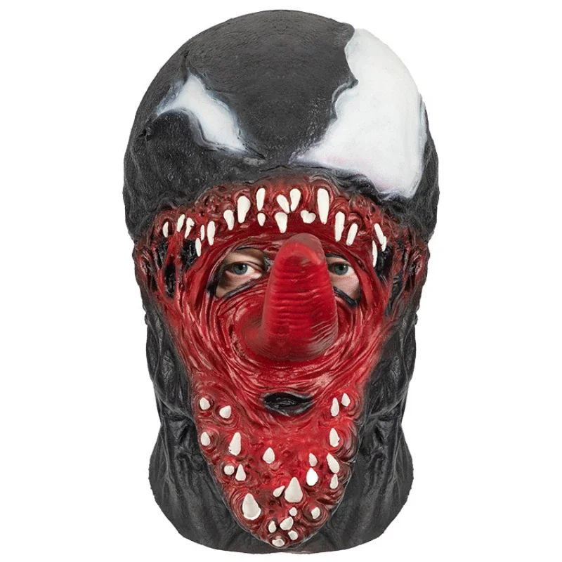 Superhero Venom Cosplay Masks with Long Tongue Full Head Hulk Mask for Adults Latex Helmet Haunted House Props Party Masks#1#W