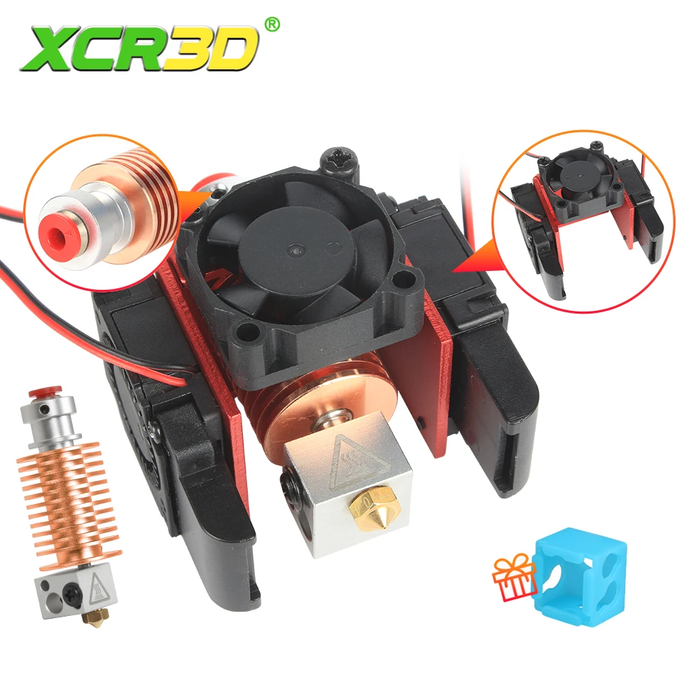 

XCR3D радиатор из чистой меди E3D V6 Hotend 12 В 24 в 0,4 мм сопло длинный короткий 1,75 нить Прямой экструдер Bowden детали для 3D-принтера