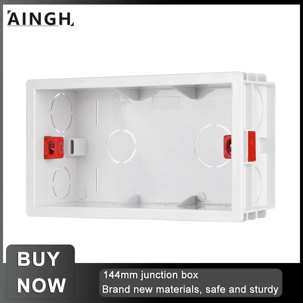 New Adjustable Wall Mounting Box Internal Cassette White Back Box 144*84*50mm Junction Electrical Connection Hidden Intern Aingh