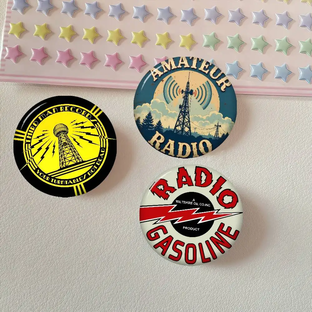 LOGO Amateur Radio Soft  Cartoon Cute Soft Button Pin Bright Printed Icon Gift For Friends Badge Collar Brooch Lapel Pin Metal