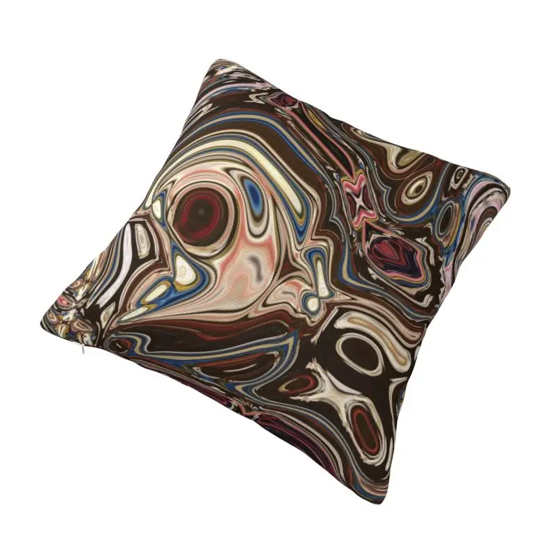 Custom Preppy Chocolate Brown Tan Marble Swirls Mid Century Modern Throw Pillowcase Modern Cushion Cover Square Pillowcase