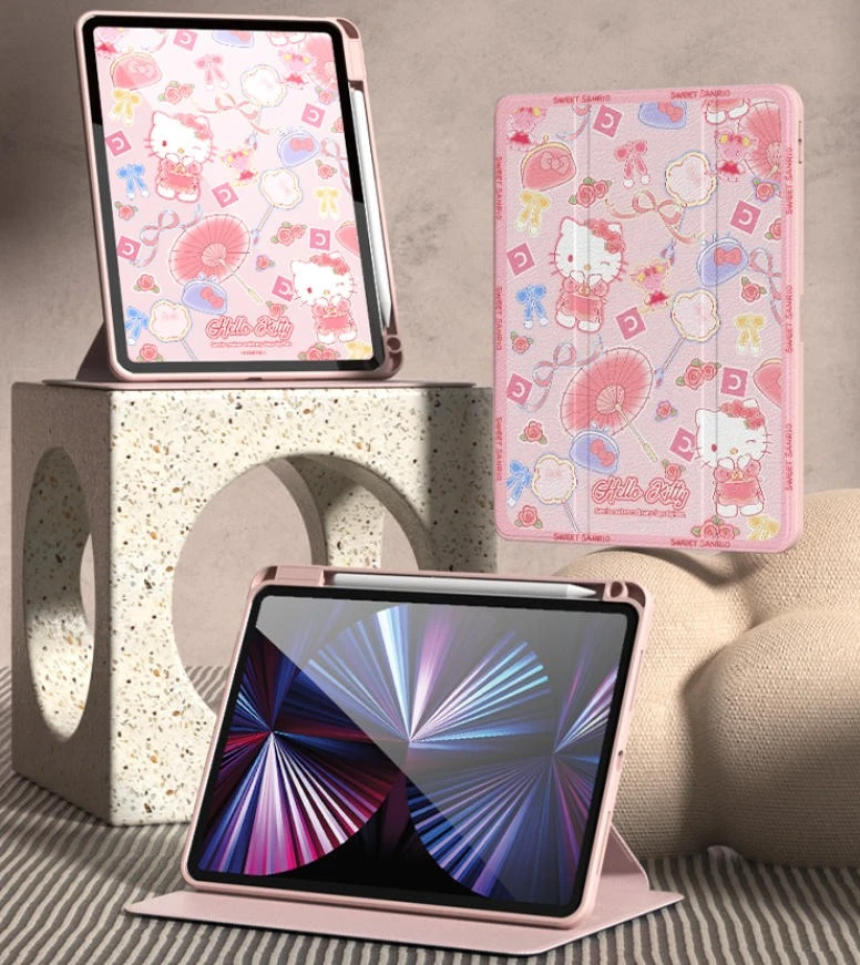 حافظة هالو كيتي لجهاز iPad IPAD A16 Pro 4 5 12.9in Air 4 5 10.9in حافظة حماية Funda ipad 9th 10th 11th Mini 6 7 غطاء لوحي