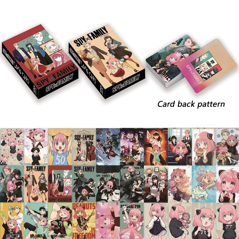 

DIY 30pcs/set SPY FAMILY 85*53mm LOMO Collection card Anime characters Twilight Anya Forger Game card Cartoon toy Christmas gift