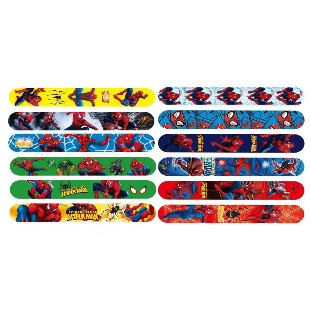 3/6/12pcs ML Avenger Spider-Man Kids Pat-Ring Cartoon Spiderman PVC Pat-ring decorative wrist strap for kids bracelet kids gifts