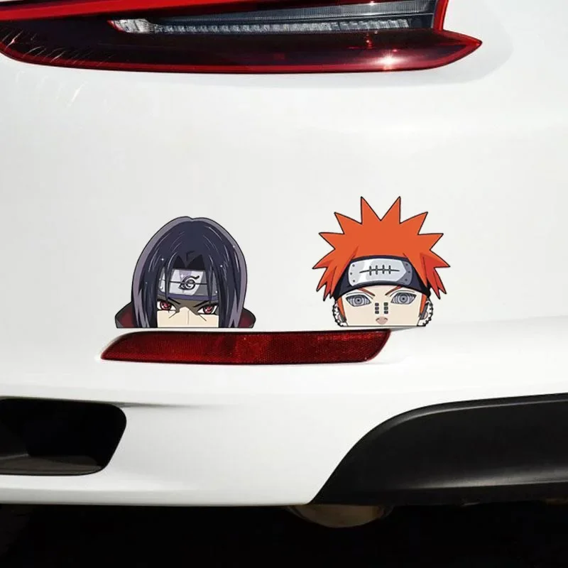 Naruto Anime Car Sticker for Windows Car Door Scratch Masking Sticker Itachi Probe Figure Funny Stickers Decorations Kids Toys