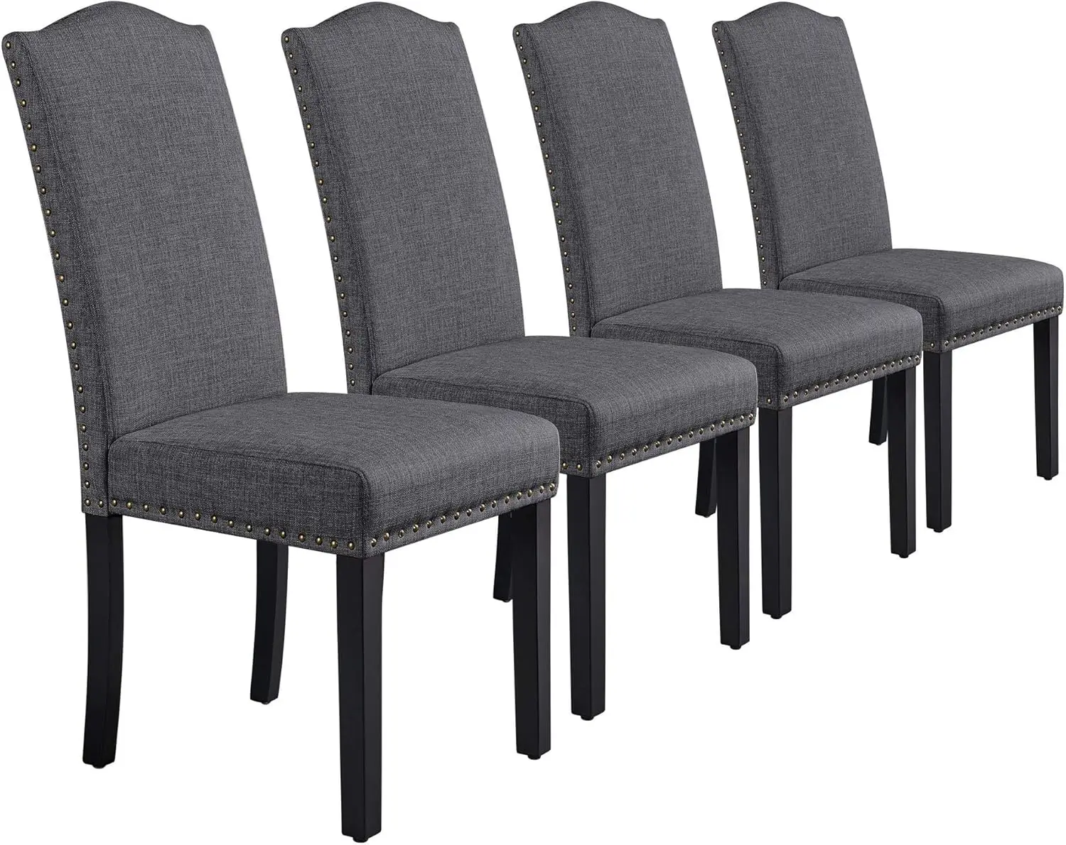 Dining Chairs with Rubber Wood Legs Fabric Upholstered Armless Chairs for Kitchen Dining Room Living Room Hotel