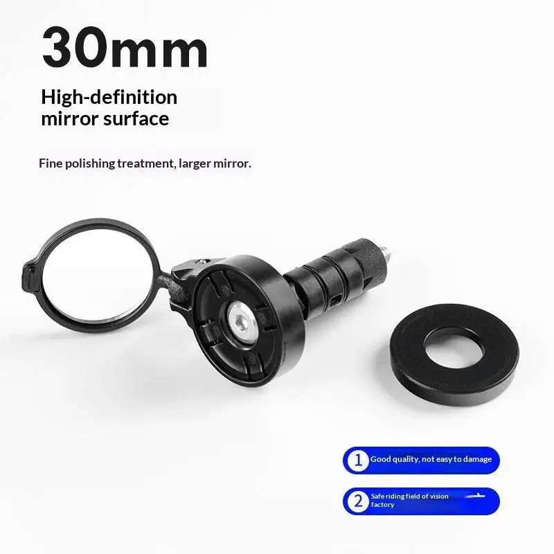 Bike Handlebar Plug Rear View Mirror HD Riding Handlebar End Rearview Mirror Universal For Mountain Road Bike Accessories