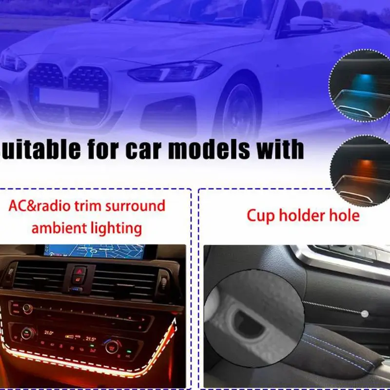 Car ashtray ambient light for BMW F30 F31 F32 F33 F34 F36 F80 3 4 Series Central Cup Holder Ashtray Ambient Light Upgrade Lamp