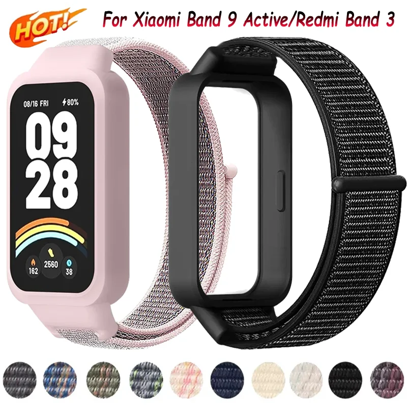 Nylon-Schlaufenarmband für Xiaomi Band 9 Active, komfortabler, atmungsaktiver, langlebiger Ersatzarmreif, Armband für Redmi Band 3 Zubehör.