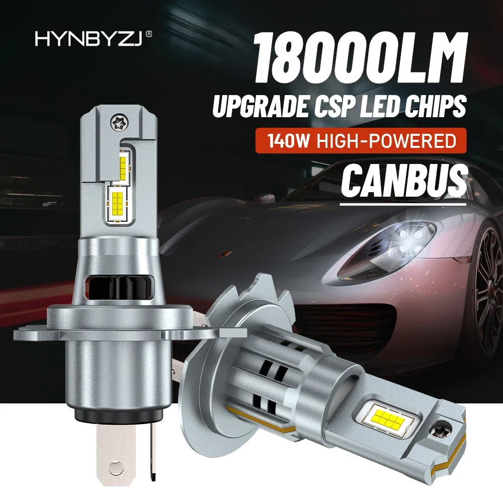 

HYNBYZJ 140W Lights H7 led Headlight 18000LM Mini Headlamp 1:1 Size Wireless H4 led Bulbs for car 6000K led bulbs 12v with Fan