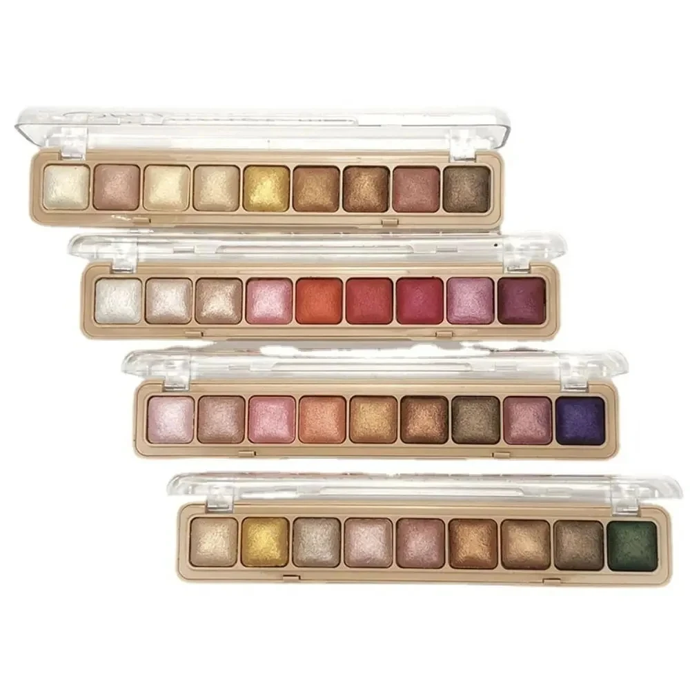 NEW Long Lasting Eye Shadow Palette Pigmented Glitter Natural Eye Makeup Tool 9-Color Long-lasting Glitter Sequins Women