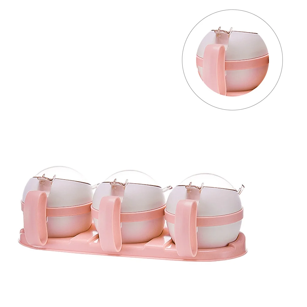 

1 set Seasoning Box With Scoops Flip Lid Design For Salt Sugar Spice Material Kitchen Storage Container Household