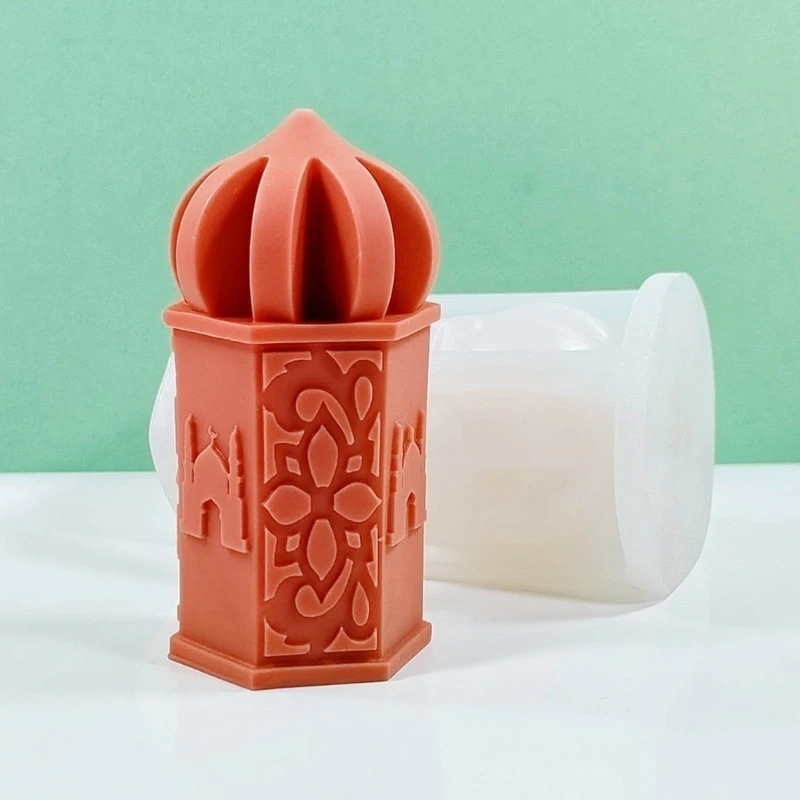 Stampo in silicone Eid Gesso Resina Sapone Stampi per candele Musulmani Moschea Stampo in gesso Fai da te